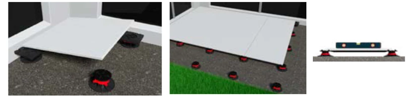 montaż płyt na wspornikach